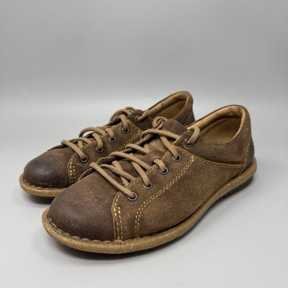 Born Trevan Shoes Brown Distressed Leather Water Resistant Women’s Size 8 - Picture 3 of 9